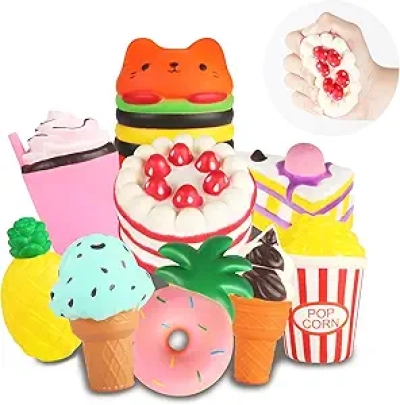 Slow Rising Jumbo Squishies - Pack de 9 Jouets Squishy Kawaii Anti-Stress