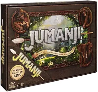 Jeu Jumanji Rétro en Bois - Édition Officielle Spin Master pour Enfants 8+