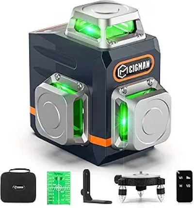 Niveau Laser 360° Vert CIGMAN 3D Auto-Nivelant - 12 Lignes pour Construction
