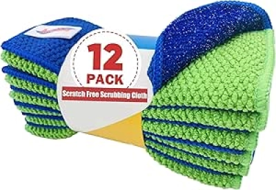 Lot de 12 Chiffons Microfibre Nettoyage Cuisine - Non Rayant, Réutilisable
