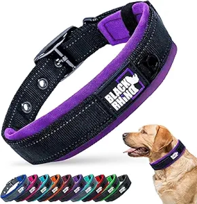 Collier pour Chien Black Rhino Réfléchissant - Medium Violet/Noir