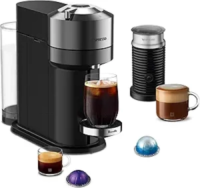 Nespresso Vertuo Next Deluxe - Machine à Café et Espresso avec Mousseur Aeroccino