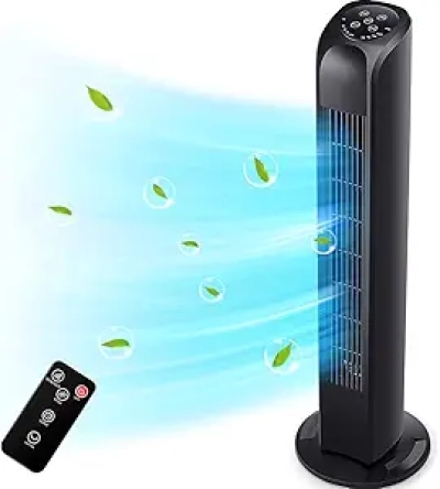 Ventilateur Tour Oscillant 76cm avec Télécommande - Silencieux et Sans Pales