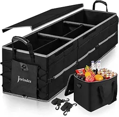 Organiseur de Coffre Voiture Pliable avec Sac Isotherme - 3 Compartiments