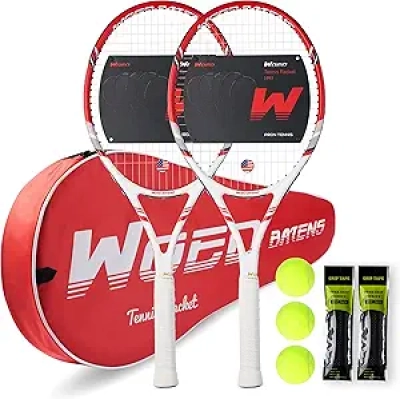 Raquette de Tennis Professionnelle 27 pouces - Set Complet 2 Joueurs avec Balles et Accessoires