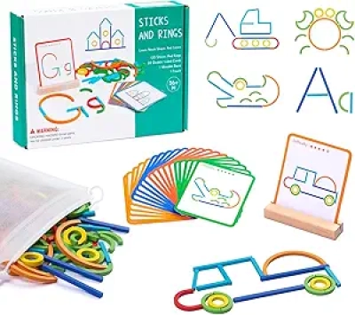 142 Pcs Blocs Montessori Bois - Jeu Tangram Educatif STEM Enfant 3-5 ans