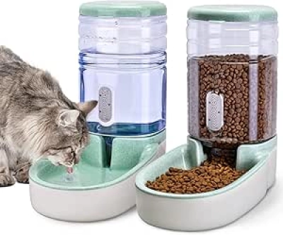 Distributeur Automatique Nourriture et Eau pour Chien Chat - 2x3.8L