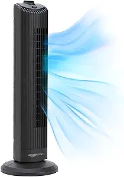 Ventilateur Oscillant Amazon Basics 60° - Tour Silencieuse 35W pour Chambre