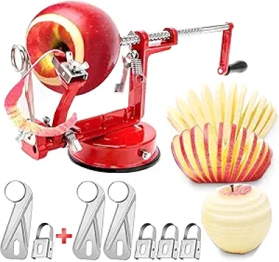 Épluche Pomme Professionnel - Éplucheur Corer avec 7 Lames et Ventouse Puissante