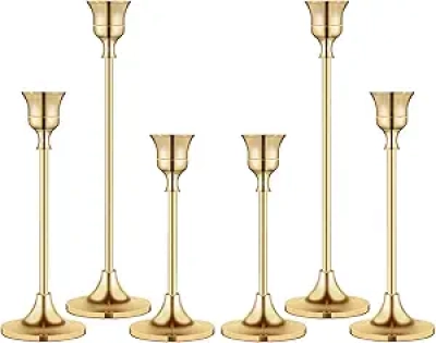Chandelier Bougeoir Taper Gold Vintage - Porte-Chandelle Laiton Brass Élégant