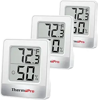 ThermoPro TP49 Hygromètre Digital 3 Pièces - Thermomètre Intérieur/Extérieur