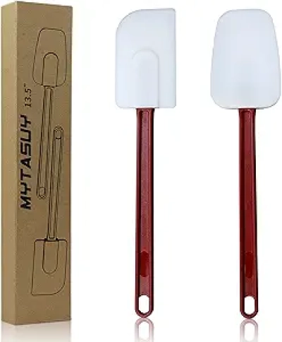 Spatules Silicone 14" Résistantes Chaleur 500°C - Lot de 2 Ustensiles Cuisine Professionnels