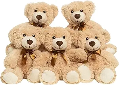Lot de 5 Peluches Ours Marron 34cm - Décoration Fête & Cadeau