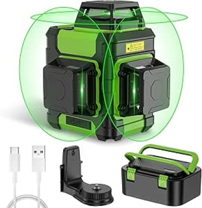 Niveau Laser 360° Huepar HM03CG - Laser Vert Rechargeable 3D