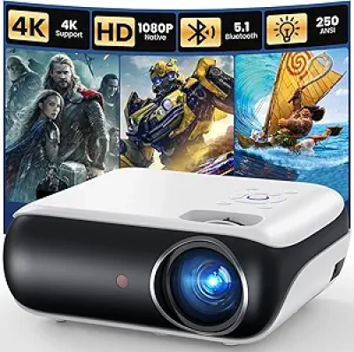 Projecteur Portable HAPPRUN 1080P Full HD Bluetooth - Mini Vidéoprojecteur