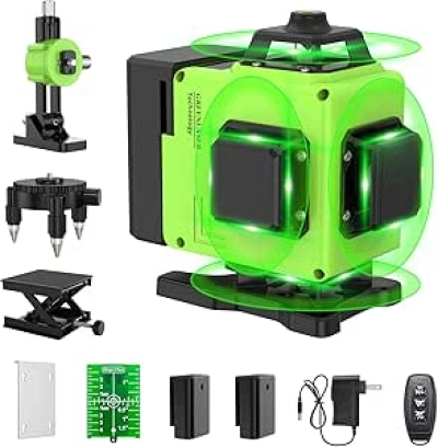 Niveau Laser 16 Lignes 360° Vert Auto-Nivelant 4D avec Télécommande