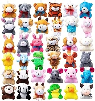 36 Petits Peluches Animaux - Jouets Rembourés en Vrac pour Enfants