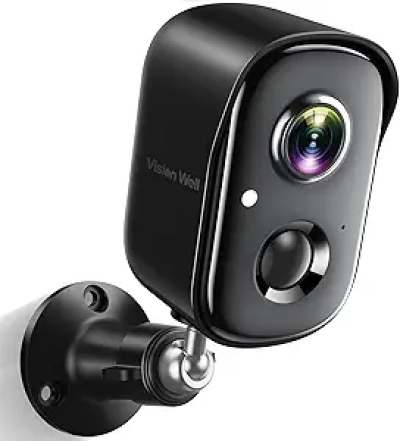 Caméra de Surveillance Extérieure Sans Fil 2K - Détection IA, Vision Nocturne, Batterie Rechargeable