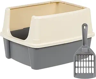 Bac à litière chat grande taille Amazon Basics 19x15 - Hauts bords