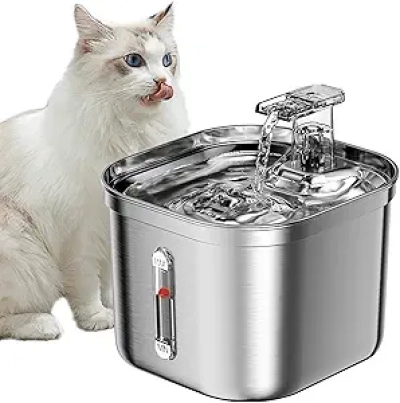 Fontaine à Eau Chat Inox 2.2L - Distributeur Automatique Ultra-Silencieux