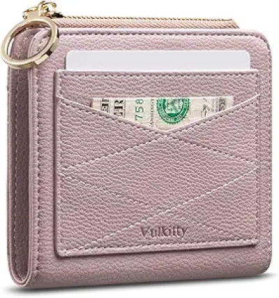 Portefeuille Femme Cuir RFID Violet Compact Bifold - Protection Anti-RFID