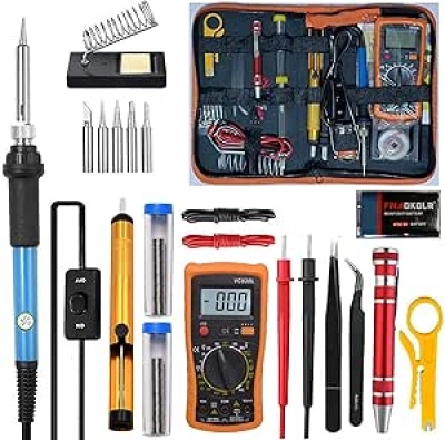 Kit Complet Électronique : Fer à Souder Réglable + Multimètre Digital