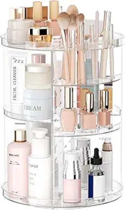 Organiseur Maquillage Rotatif 8 Étages - Carrousel de Rangement Beauté