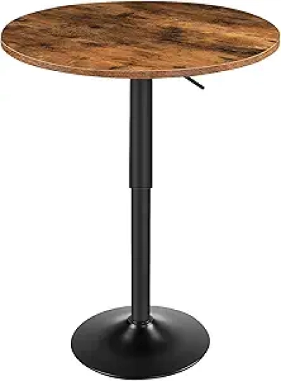 Table de Bar Haute Ajustable HOOBRO 27-35,4 cm - Style Rustique