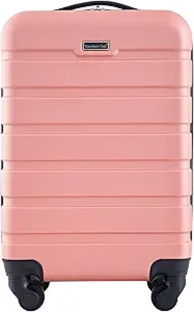 Valise Cabine 20 Pouces Travelers Club Harper Rose Gold - Rigide ABS