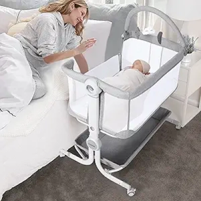 Berceau Cododo Cowiewie 3-en-1 avec Panier de Rangement et Roues