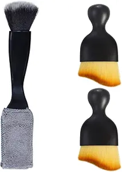 Brosse de Nettoyage Intérieur Voiture - Kit 3 Pièces Microfibre Douce