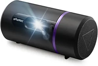 NOMVDIC R150 Mini Projecteur Portable Batterie 4h - Objectif Rotatif 90°