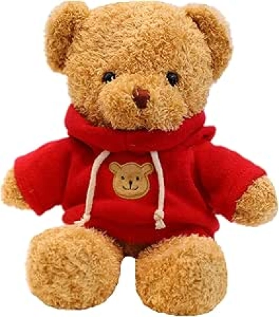 Peluche Ours Teddy Rouge 30cm - Jouet Doux pour Enfant