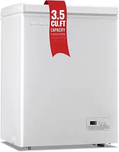 Congélateur Compact 142L - Congélateur Coffre Petit avec Panneaux de Contrôle Numérique