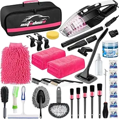 Kit Complet Nettoyage Voiture 39 Pièces avec Aspirateur - AUTODECO