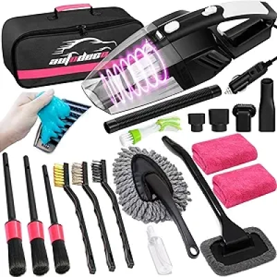 Kit Nettoyage Auto 20 Pièces avec Aspirateur Voiture Puissant - AUTODECO
