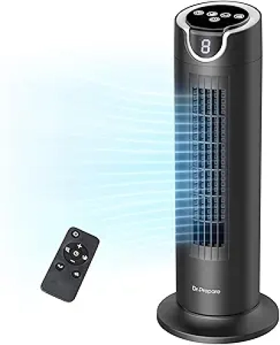 Ventilateur Tour Silencieux 25dB - DR.PREPARE DC Bladeless avec Télécommande