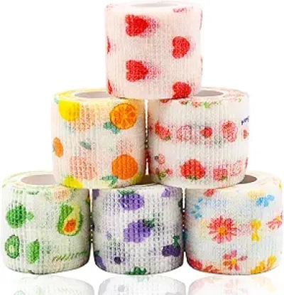 Bandages Vétérinaires pour Chiens et Chats - 6 Rouleaux Adhésifs Colorés