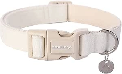 Collier Chien Coton Chanvre DOGWONG - Ajustable et Résistant pour Petit/Grand Chien