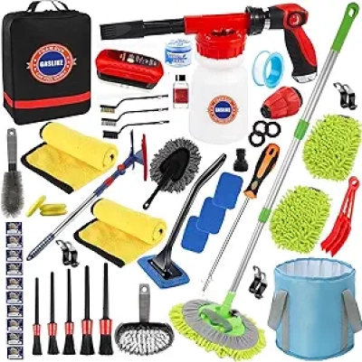 Kit Nettoyage Voiture 56 Pièces - Pistolet Mousse et Accessoires Complets