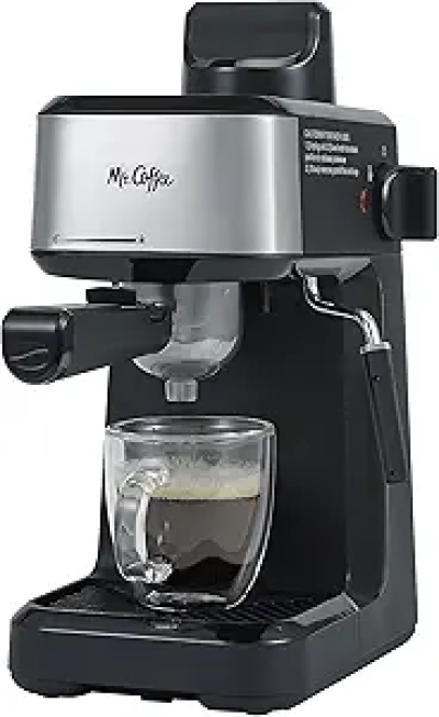 Machine à Espresso Mr. Coffee 4 Shots avec Mousseur Inox - Cappuccino et Latte