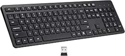 Clavier Sans Fil 2.4G - Clavier Externe Silencieux Complet 106 Touches USB