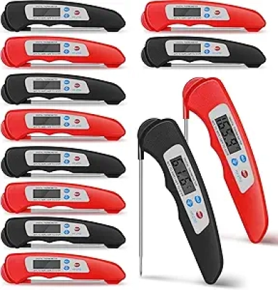 Thermomètre Numérique Viande 12 Pcs - Sonde Pliable Waterproof pour BBQ et Cuisson