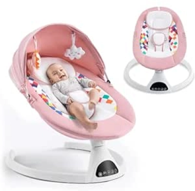 Balançoire Électrique Bébé Soobaby - Bluetooth, 5 Vitesses & Télécommande