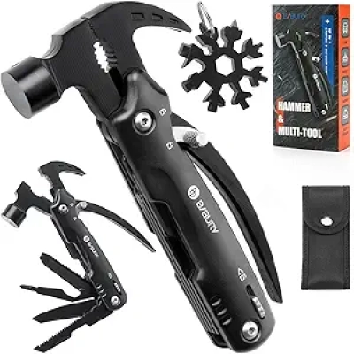 BIBURY Marteau Multitool 12 en 1 avec Outil Flocon - Cadeau Homme