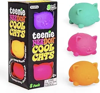 NeeDoh Teenie Cool Cat - Balles anti-stress sensorielles pour enfants