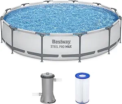 Piscine Hors Sol Bestway Steel Pro MAX 12' - Pompe Filtrante Incluse
