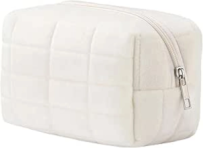 Petit Pochette Maquillage Carreaux Y2K - Sac à Cosmétiques Fluffy