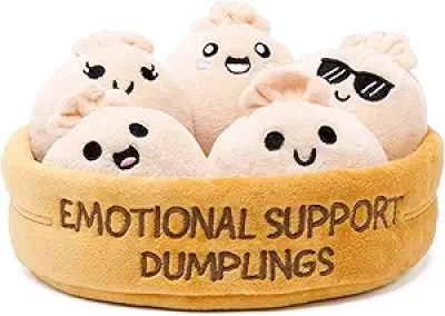 Dumplings Peluches Réconfortantes - Lot de 5 Jouets Mignons avec Panier