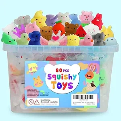 80 Squishies Kawaii pour Enfants 4-8 Ans - Jouets Sensoriels Fidget Bulk